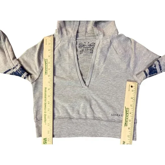 No Boundaries Cropped Sweatshirt Juniors S (3) Used Gray Blue Y2K - Picture 7 of 15